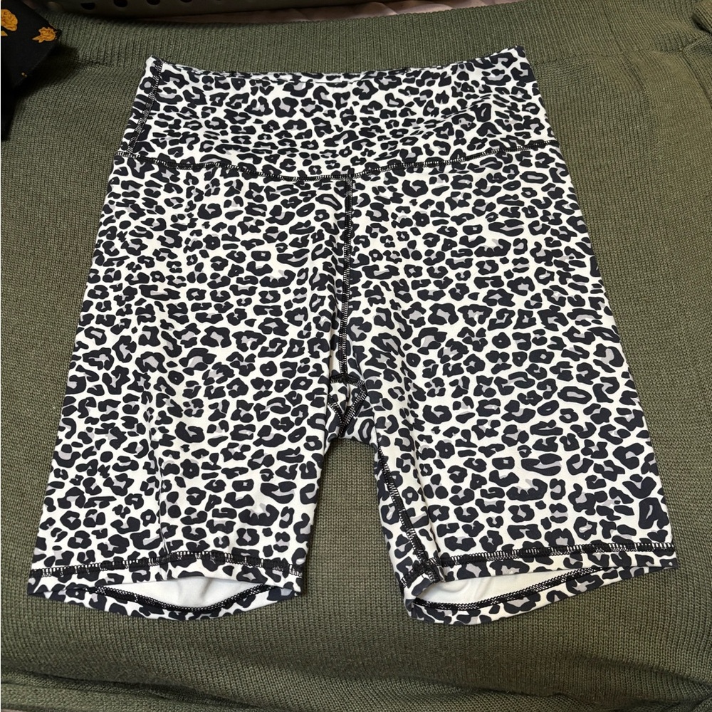 Marshalls Black and White Leopard Print Bike Shorts
